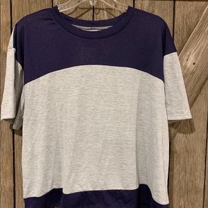 Blue and grey blouse